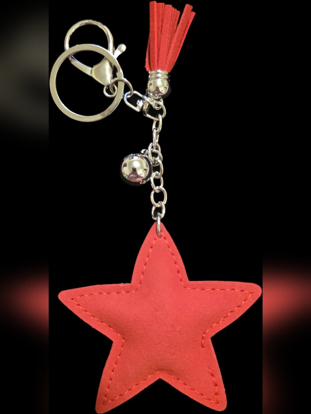 Sparkling American Flag Star Keychain - Picture 2 of 2